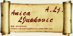 Anica LJupković vizit kartica